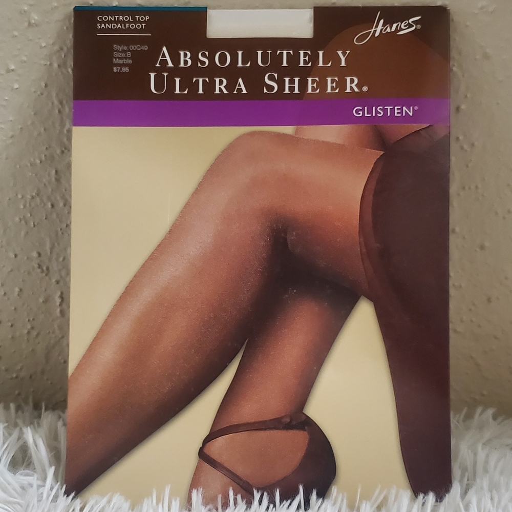 Womens vintage absolutely ultra sheer control top hanes panty hose